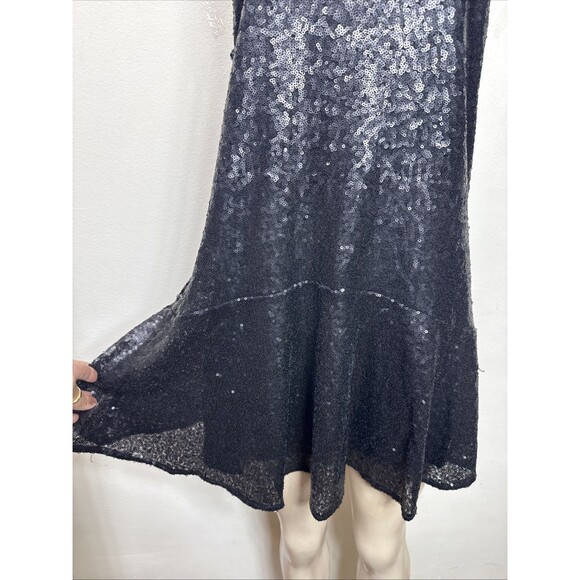 (C1) Free People black sequined mini dress, flared and lined, women's size XS - Picture 9 of 13